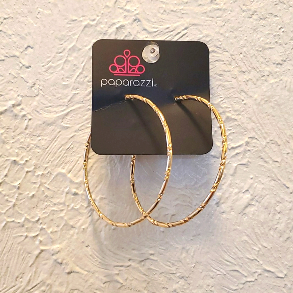 Paparazzi Large Gold Hoop Pierced Earrings